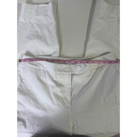 Calvin Klein Normcore Sustainable Linen Beachy Workwear Pants Size 12 White - Picture 5 of 8